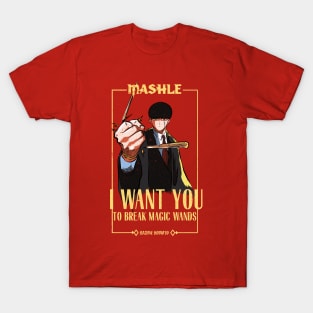 MASHLE: MAGIC AND MUSCLES (I WANT YOU) RED (GRUNGE STYLE) T-Shirt